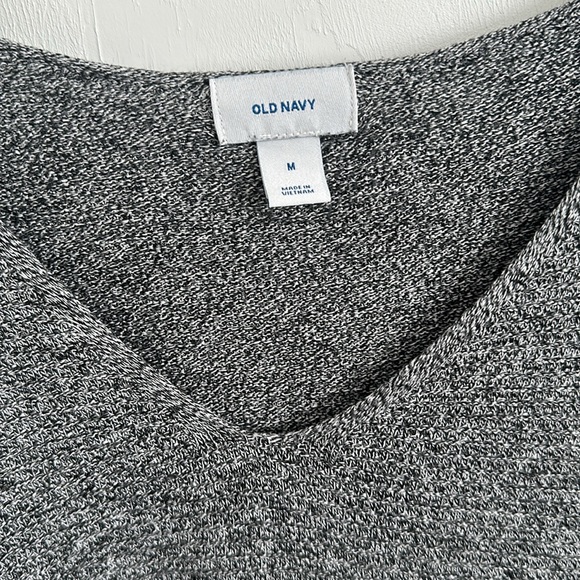 Old Navy Tunic Sweater Medium Black White Speckled - Picture 3 of 3